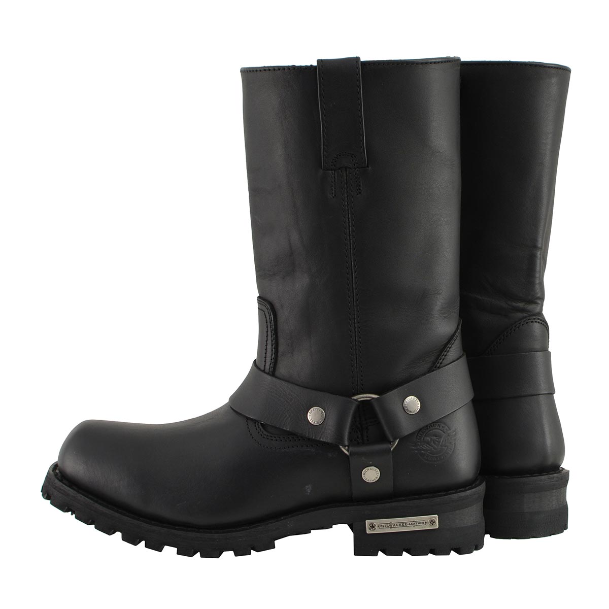 Milwaukee Leather Men’s Classic Harness 11-Inch Motorcycle Boots – Premium Cowhide, Wide-Width Sizes MBM131W