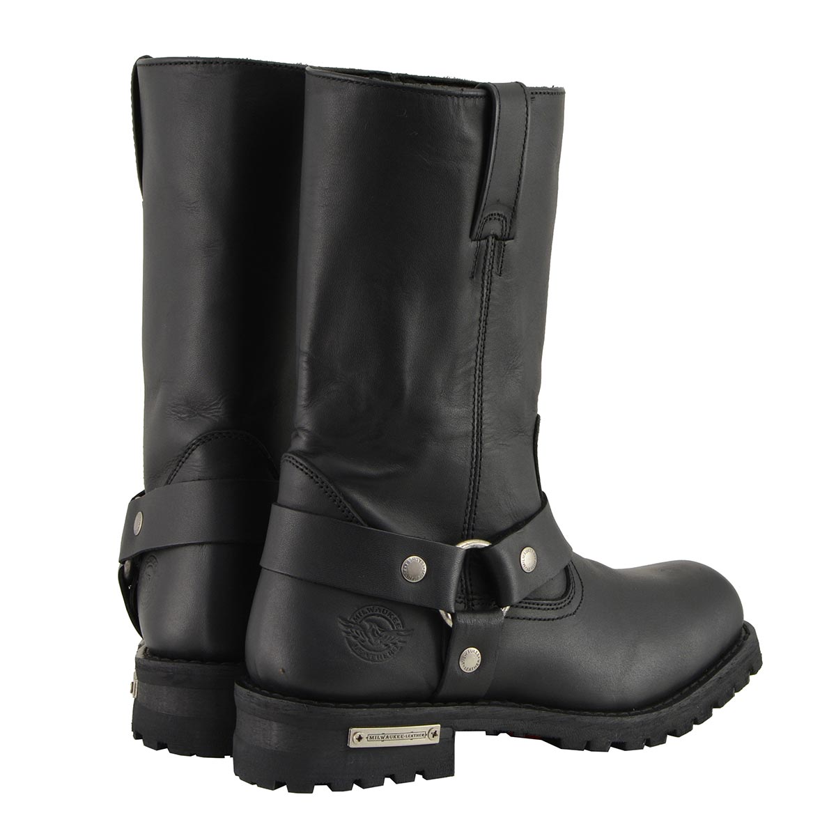 Milwaukee Leather Men’s Classic Harness 11-Inch Motorcycle Boots – Premium Cowhide, Wide-Width Sizes MBM131W