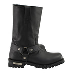 Milwaukee Leather Men’s Classic Harness 11-Inch Motorcycle Boots – Premium Cowhide, Wide-Width Sizes MBM131W