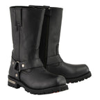 Milwaukee Leather Men’s Classic Harness 11-Inch Motorcycle Boots – Premium Cowhide, Wide-Width Sizes MBM131W