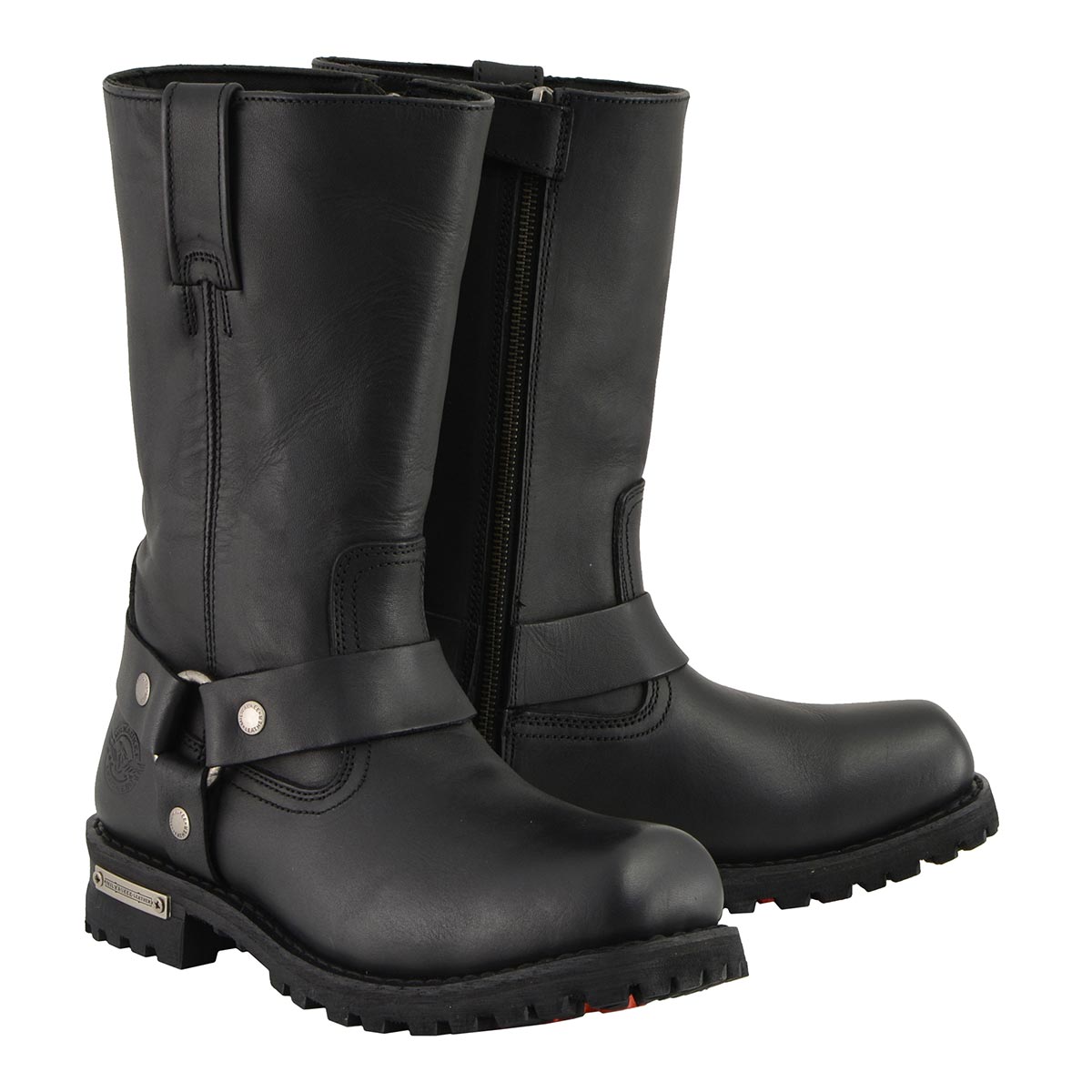 Milwaukee Leather Men’s Classic Harness 11-Inch Motorcycle Boots – Premium Cowhide, Road & Rally Ready MBM131
