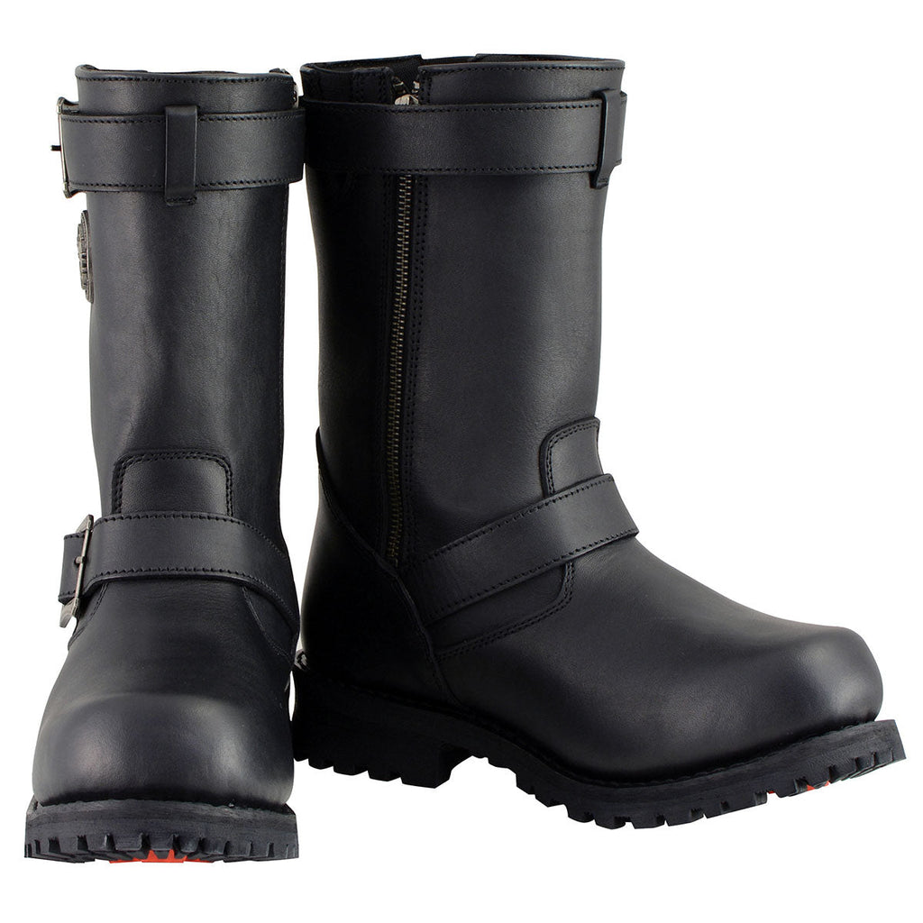 Milwaukee Leather Men's Axle Classic Black 11-Inch Engineer Motorcycle Leather Boots MBM9020