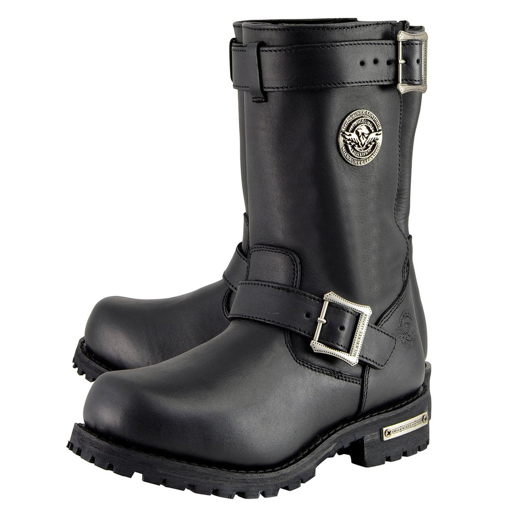 Milwaukee Leather Men's Axle Classic Black 11-Inch Engineer Motorcycle Leather Boots MBM9020