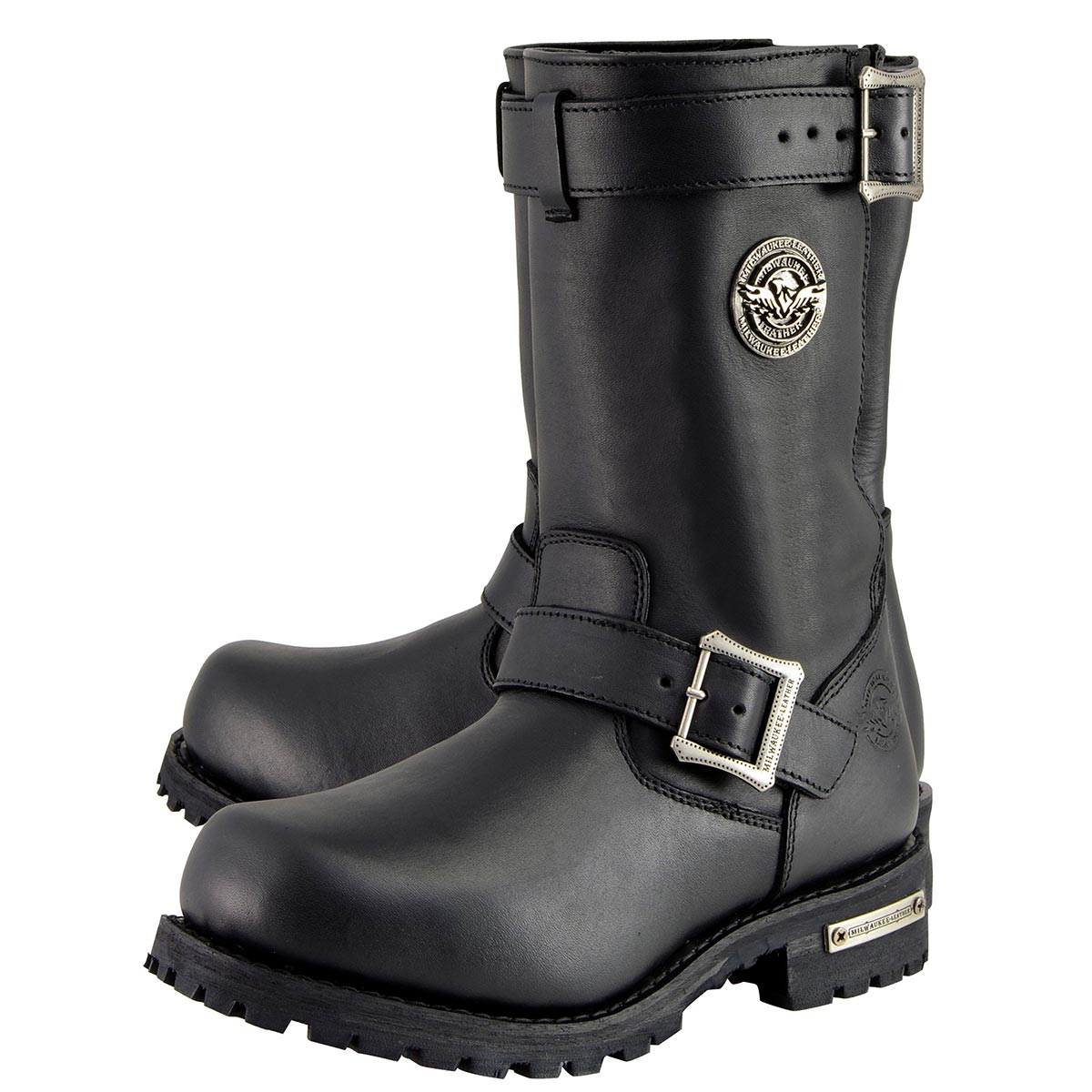 Milwaukee Leather Men's Axle Classic Black 11-Inch Engineer Motorcycle Leather Boots MBM9020