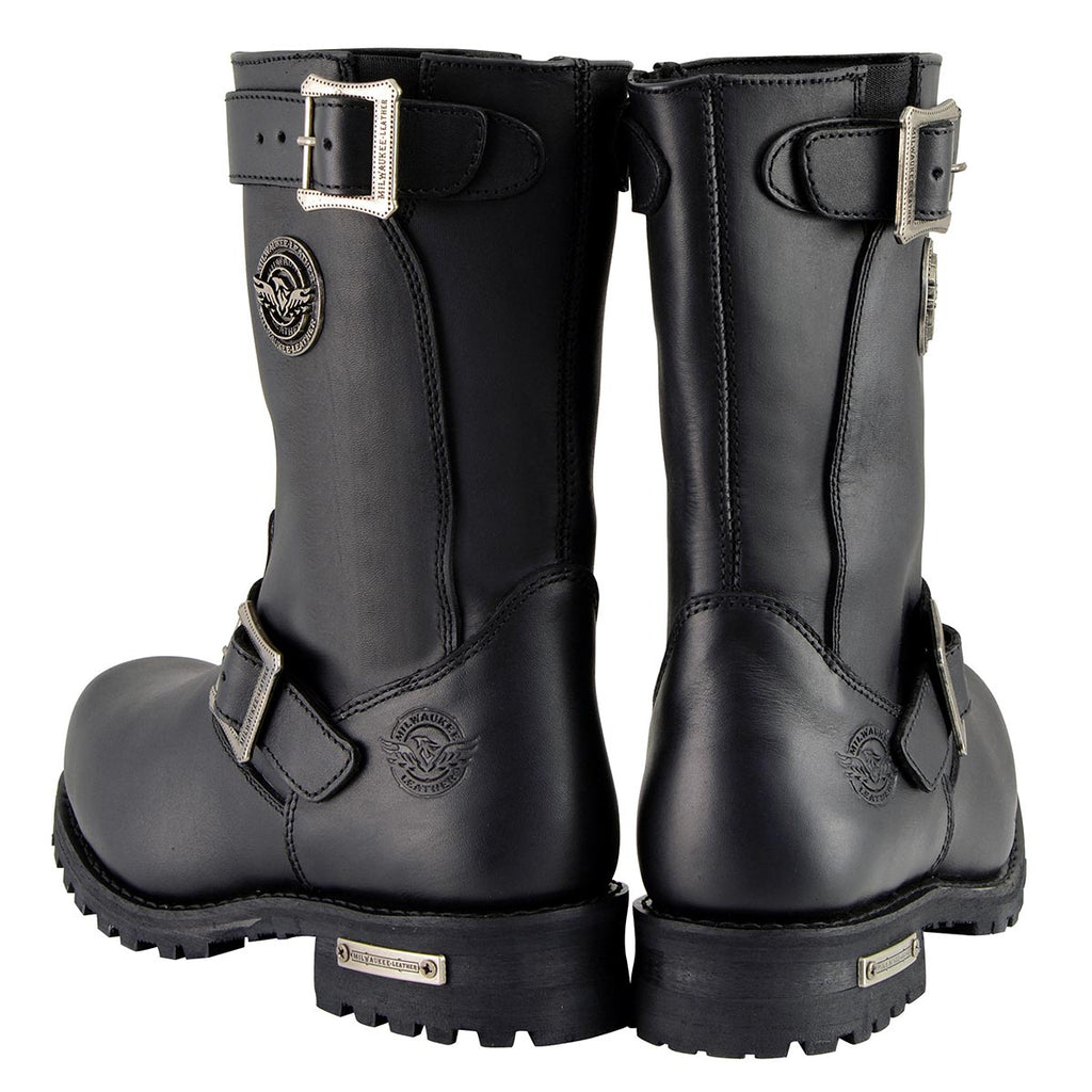 Milwaukee Leather Men's Axle Classic Black 11-Inch Engineer Motorcycle Leather Boots MBM9020