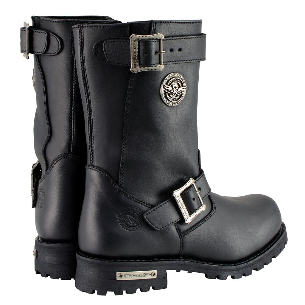 Milwaukee Leather Men's Axle Classic Black 11-Inch Engineer Motorcycle Leather Boots MBM9020