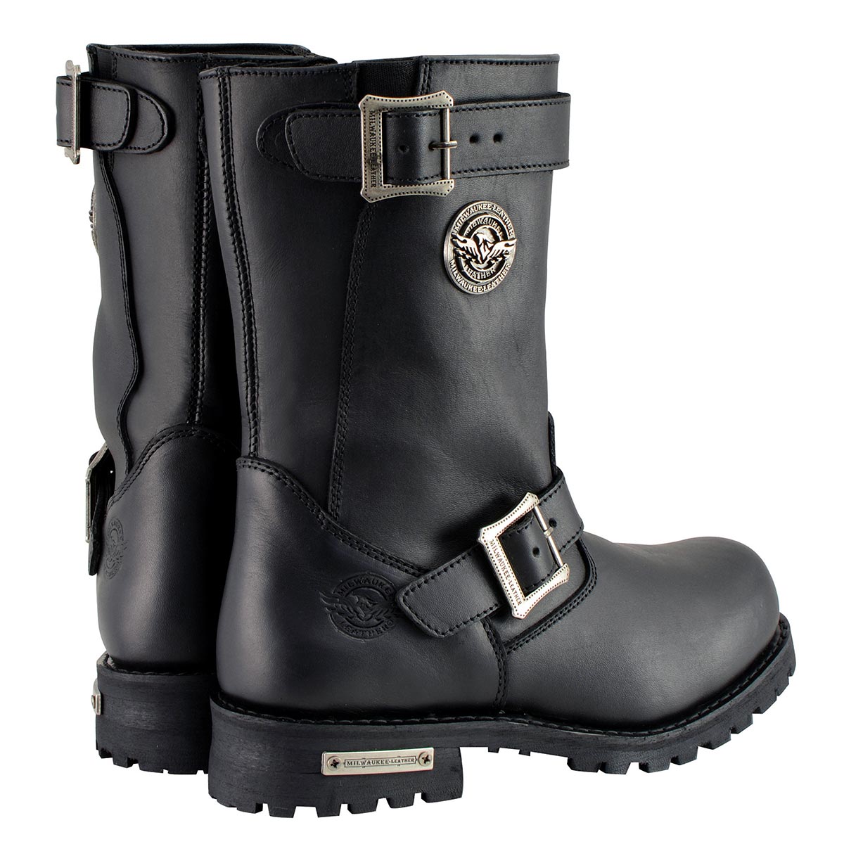 Milwaukee Leather Men's Axle Classic Black 11-Inch Engineer Motorcycle Leather Boots MBM9020