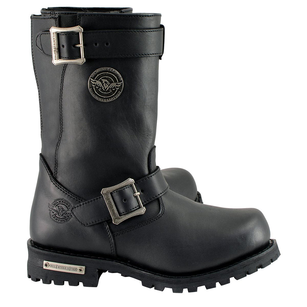 Milwaukee Leather Men's Axle Classic Black 11-Inch Engineer Motorcycle Leather Boots MBM9020