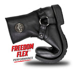Milwaukee Leather MBM9042 Men's Black Ruf Leather Short Harness Motorcycle Boots w/ Inside Zipper