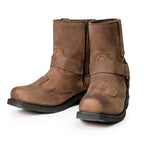 Milwaukee Leather Men's Copper Ridge Brown Suede Motorcycle Harness Boots - MBM9053