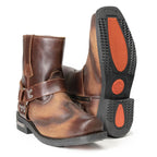 Milwaukee Leather Men's Copper Ridge Brown Leather Motorcycle Harness Boots - MBM9054