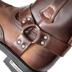 Milwaukee Leather Men's Copper Ridge Brown Leather Motorcycle Harness Boots - MBM9054