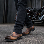 Milwaukee Leather Men's Copper Ridge Brown Leather Motorcycle Harness Boots - MBM9054