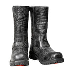 Milwaukee Leather Men's Hellscale Crocodile-Embossed Harness Motorcycle Boots - MBM9055