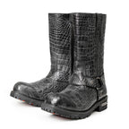 Milwaukee Leather Men's Hellscale Crocodile-Embossed Harness Motorcycle Boots - MBM9055