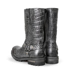 Milwaukee Leather Men's Hellscale Crocodile-Embossed Harness Motorcycle Boots - MBM9055