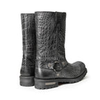 Milwaukee Leather Men's Hellscale Crocodile-Embossed Harness Motorcycle Boots - MBM9055