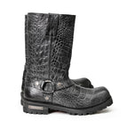 Milwaukee Leather Men's Hellscale Crocodile-Embossed Harness Motorcycle Boots - MBM9055
