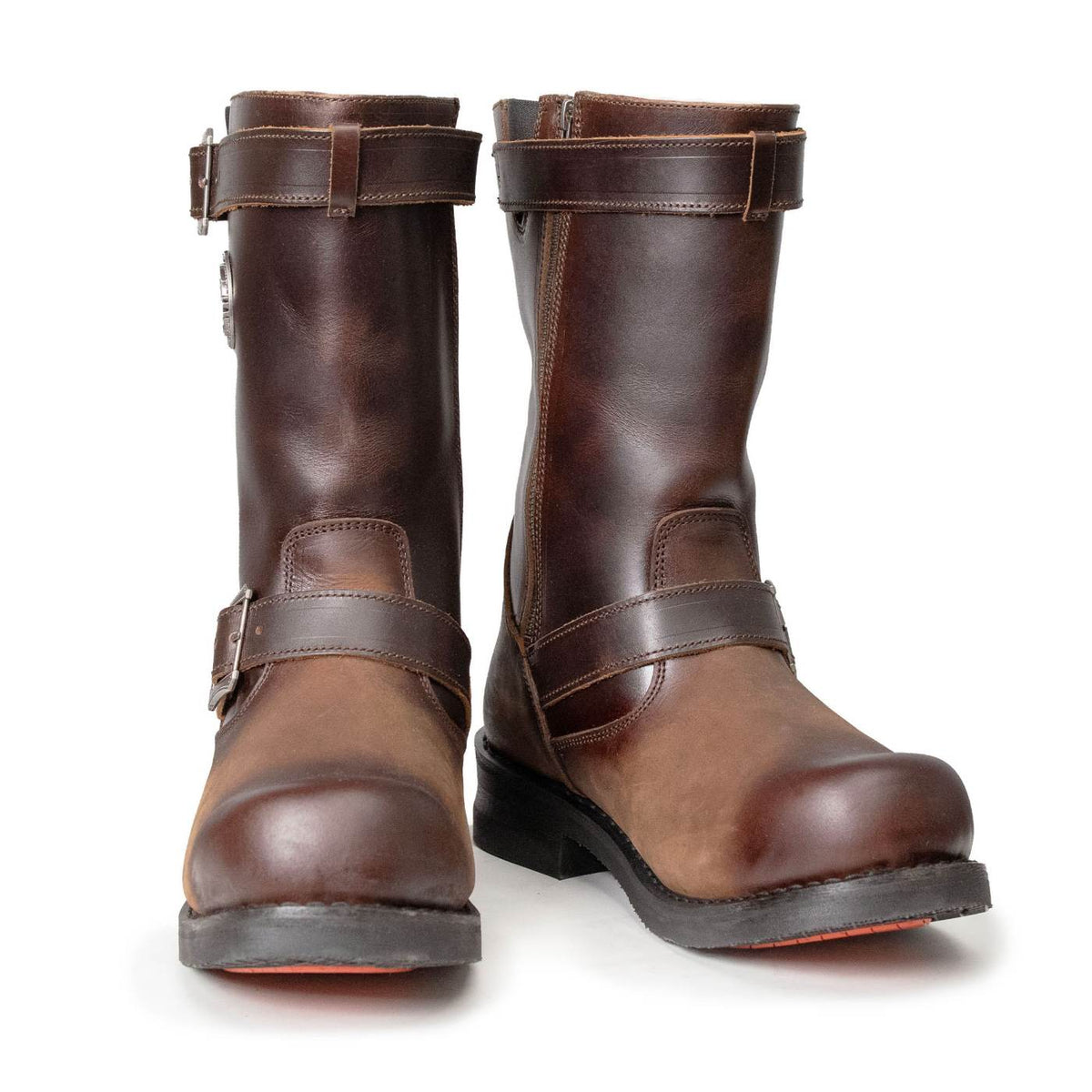 Milwaukee Leather Men's Copper Forge Dark Brown Engineer Motorcycle Boots w/ Flex Toe - MBM9058