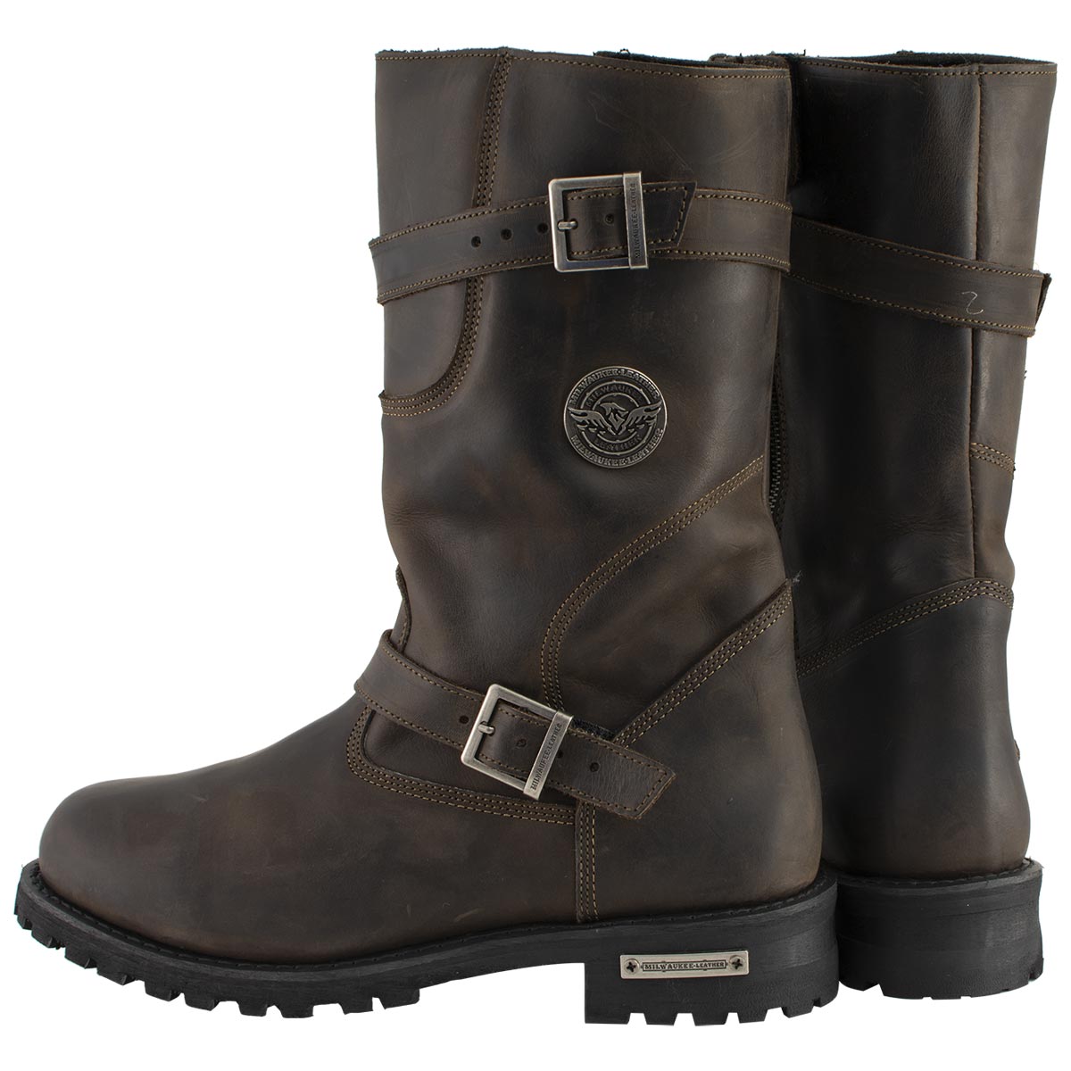 Milwaukee Leather MBM9063 Men's Classic Distressed Brown Leather Motorcycle Engineer Riding Biker Boots