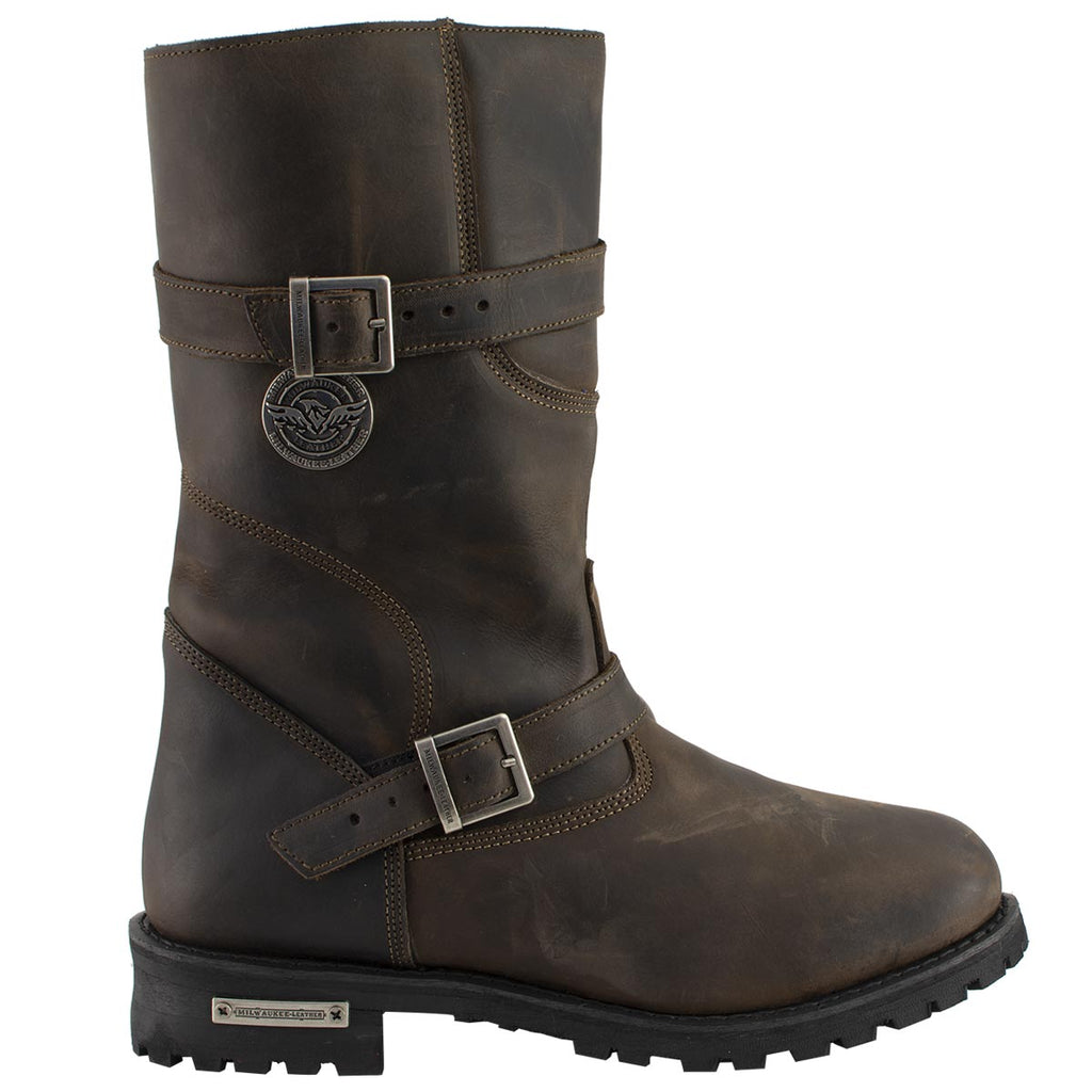 Milwaukee Leather MBM9063 Men's Classic Distressed Brown Leather Motorcycle Engineer Riding Biker Boots