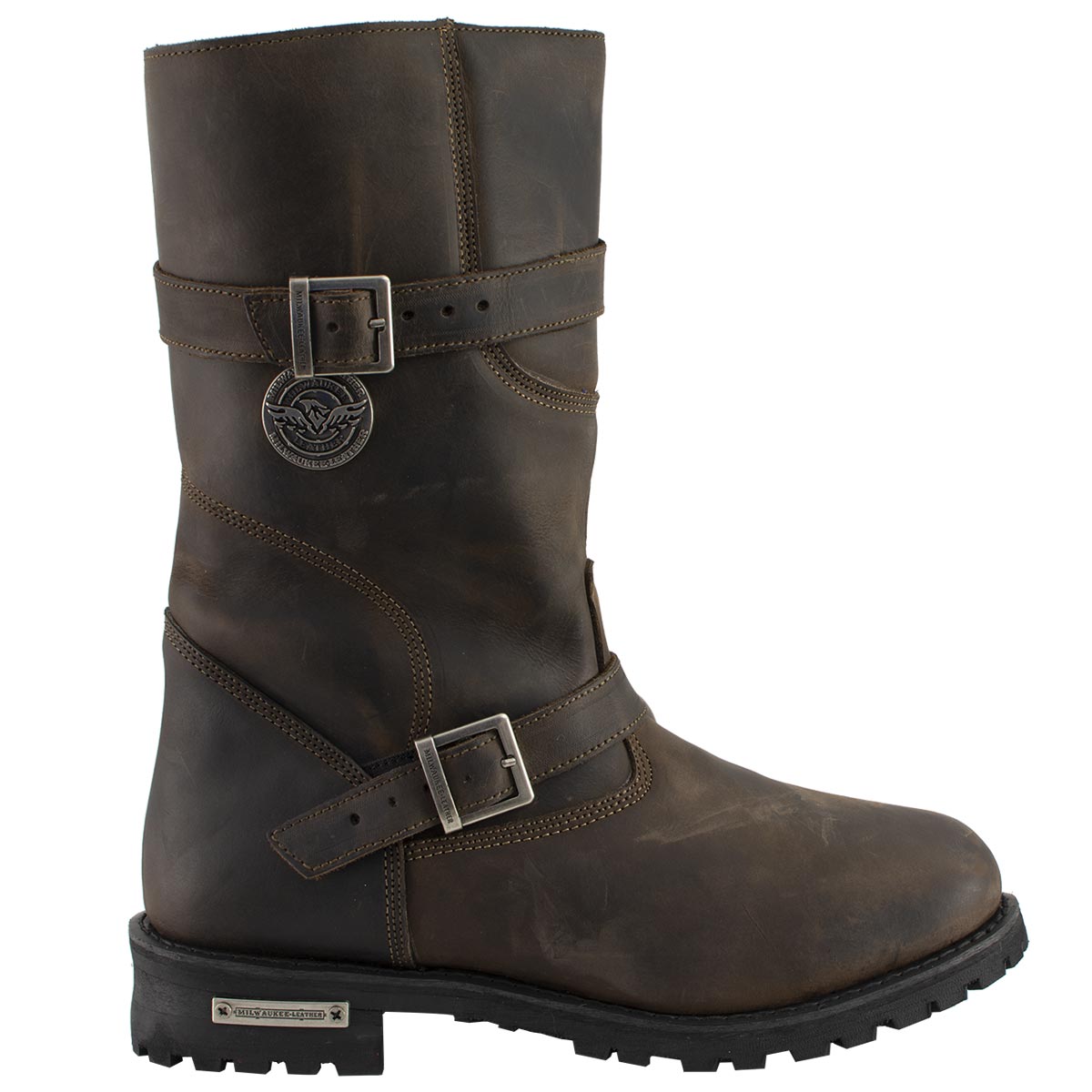 Milwaukee Leather MBM9063 Men's Classic Distressed Brown Leather Motorcycle Engineer Riding Biker Boots