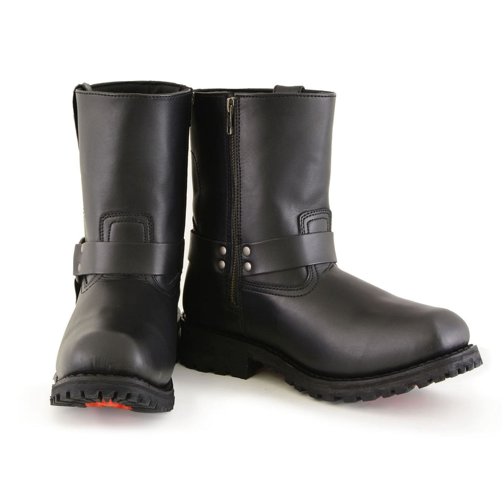 Milwaukee Leather Men's Outback Harness Motorcycle Boots - Full Grain Leather Riding Boots - MBM9068