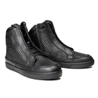 Milwaukee Leather Men's Black Leather Diamond Patterned Reinforced Street Biker Riding Shoes w/ Ankle Support - MBM9104