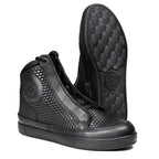 Milwaukee Leather Men's Black Leather Diamond Patterned Reinforced Street Biker Riding Shoes w/ Ankle Support - MBM9104
