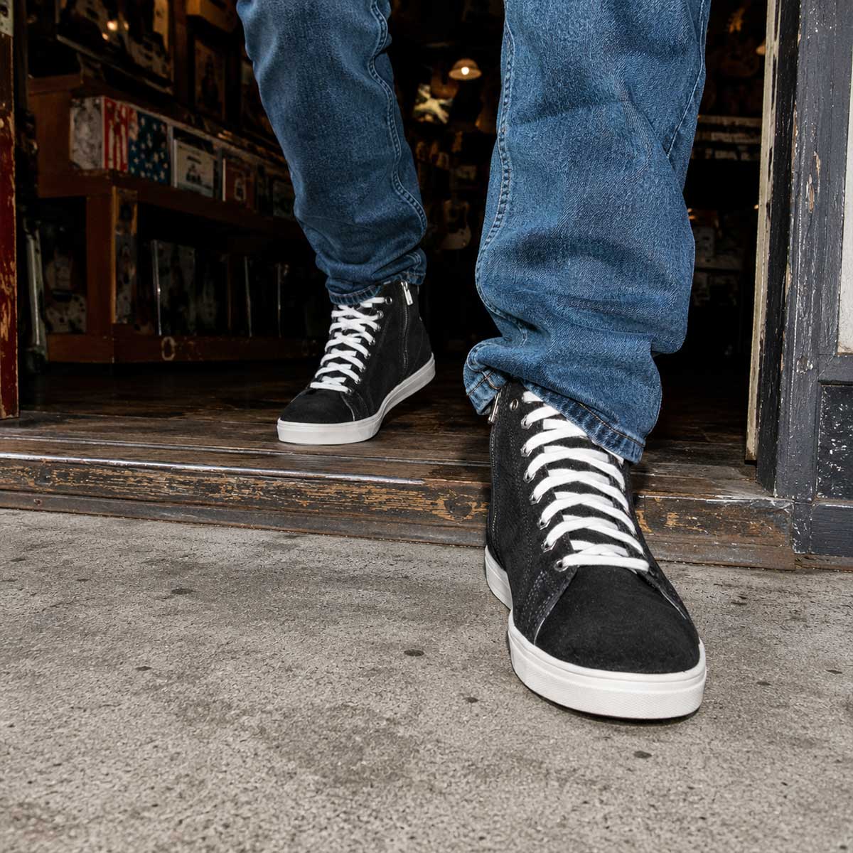 Milwaukee Leather Men's Roadflow Black Suede Reinforced Street Riding Shoes - MBM9106