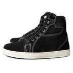 Milwaukee Leather Men's Roadstitch Black Suede Reinforced Street Riding Shoes w/ White Stitching - MBM9107