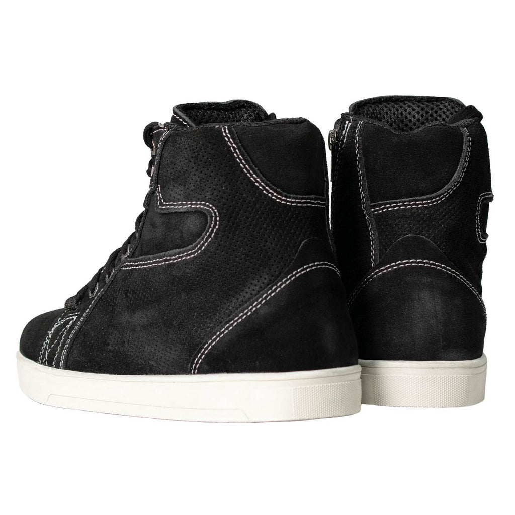 Milwaukee Leather Men's Roadstitch Black Suede Reinforced Street Riding Shoes w/ White Stitching - MBM9107
