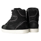 Milwaukee Leather Men's Roadstitch Black Suede Reinforced Street Riding Shoes w/ White Stitching - MBM9107