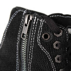 Milwaukee Leather Men's Roadstitch Black Suede Reinforced Street Riding Shoes w/ White Stitching - MBM9107