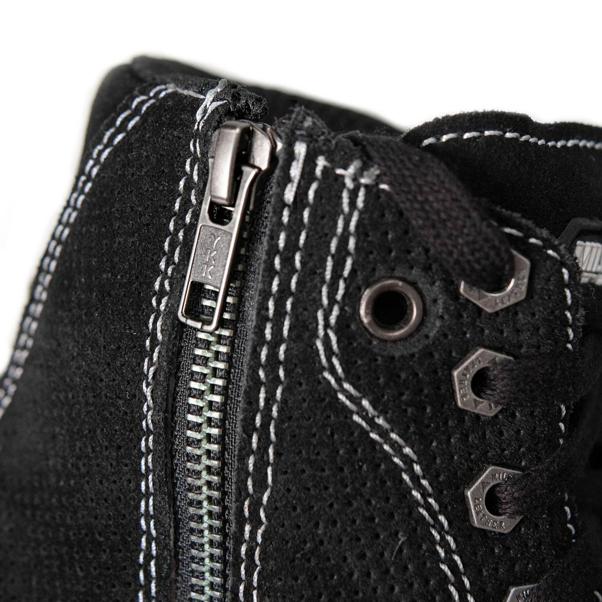 Milwaukee Leather Men's Roadstitch Black Suede Reinforced Street Riding Shoes w/ White Stitching - MBM9107