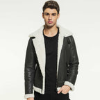 Men Aviator Grizzly Grey Shearling Jacket