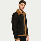 Men Raf B3 Aviator Flight Fur Shearling Jacket