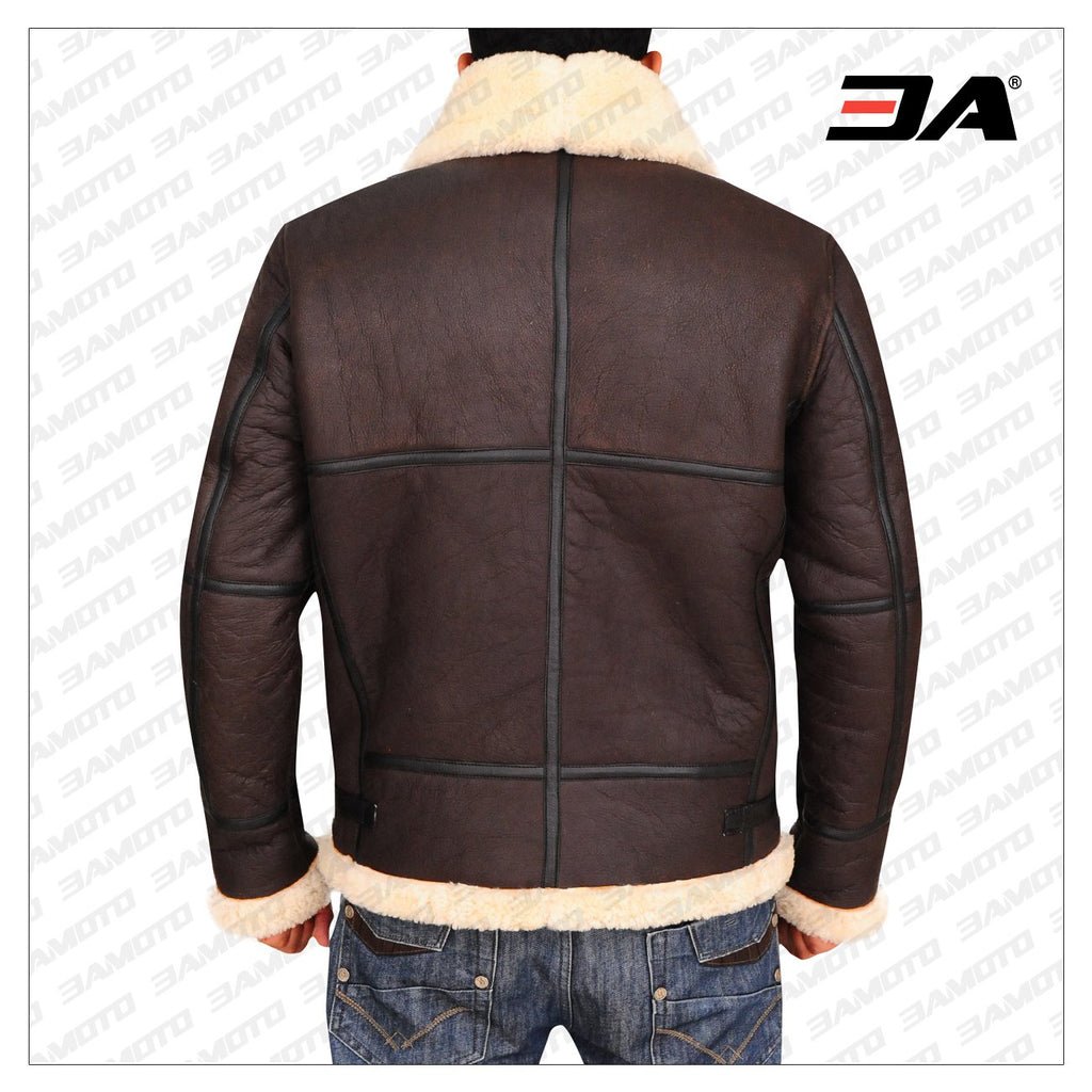 B3 Bomber Aviator Shearling Leather Jacket