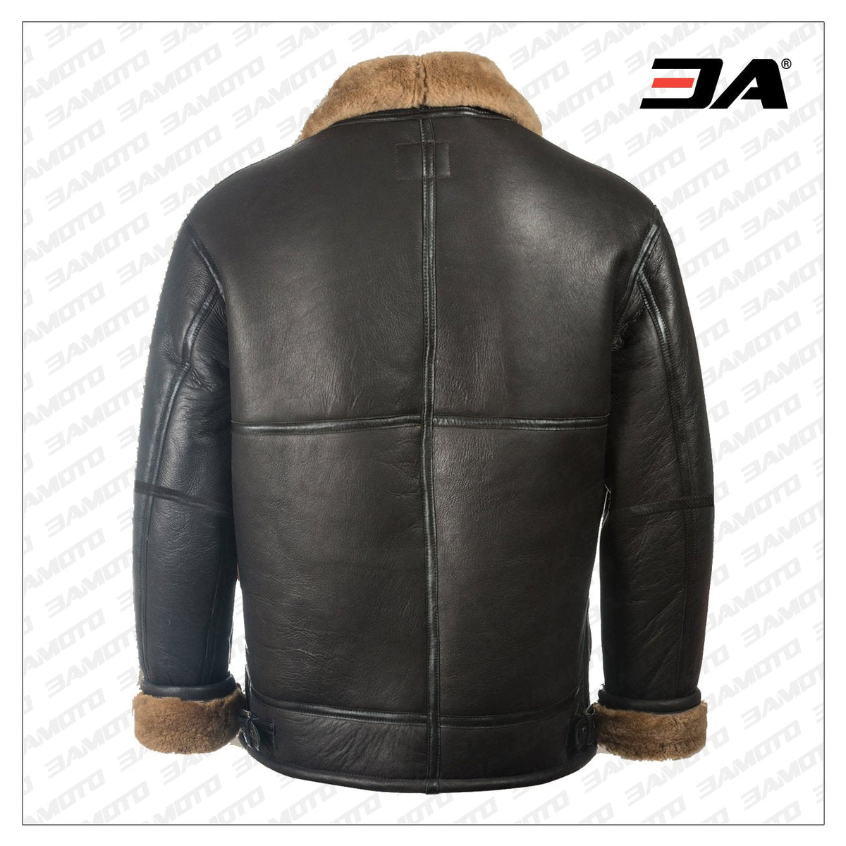 Men Black Aviator Shearling Jacket