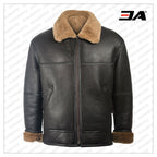 Men Black Aviator Shearling Jacket