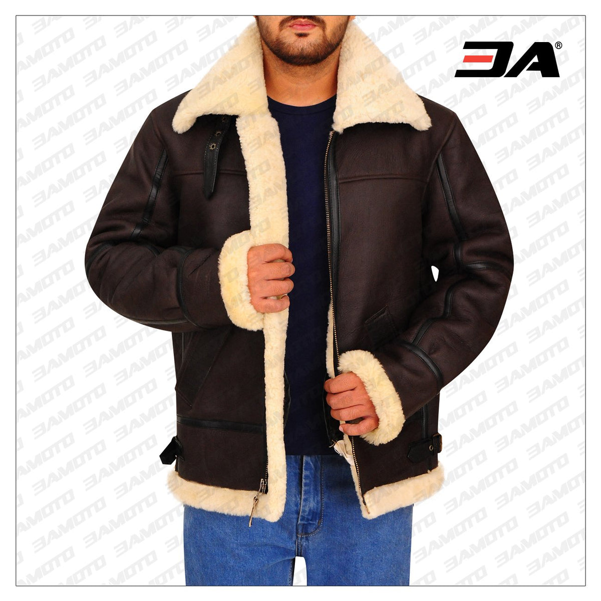 B3 Bomber Aviator Shearling Leather Jacket
