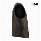 Men Brown Classic Biker Vest