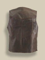 Men Brown Classic Biker Vest