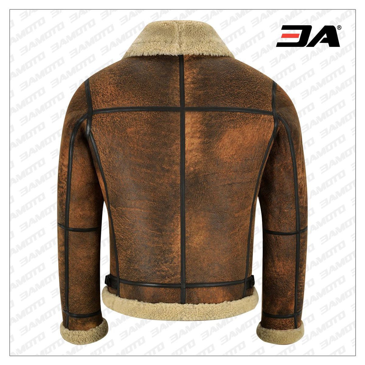 Men Distressed Brown Shearling Jacket