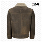 Men Old Fashion Brown Shearling Jacket