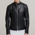 Men Dashing Pitch Black Leather Jacket
