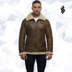 Men's Brown Sheepskin Flying Jacket