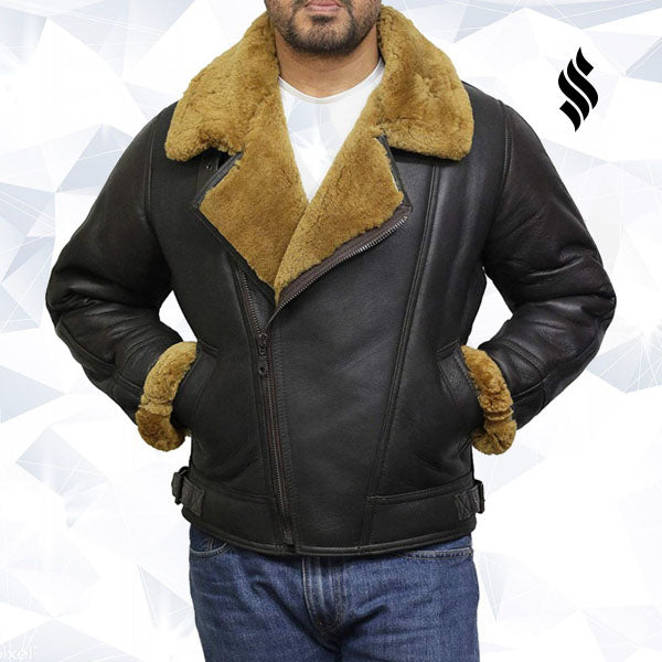 Men's Leather Shearling Sheepskin Jacket
