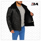 B3 Aviator Bomber Sheepskin Black Jacket