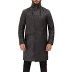Dark Brown Shearling Leather Coat Mens